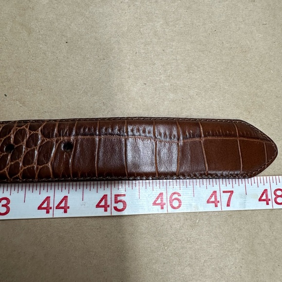 Ralph Lauren Textured Brown Belt with Silver Buckle - Picture 4 of 5